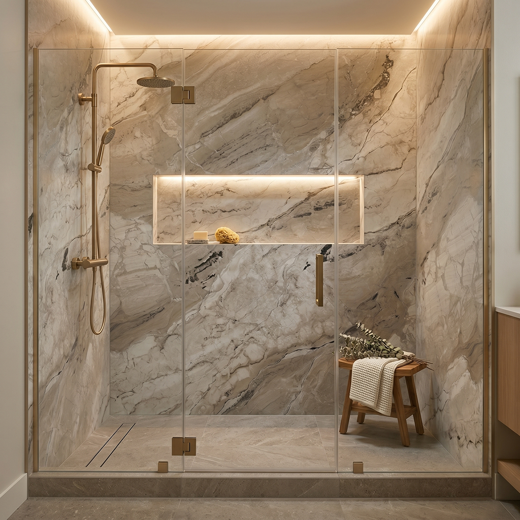 Angel Wings Porcelain Shower Wall Panel