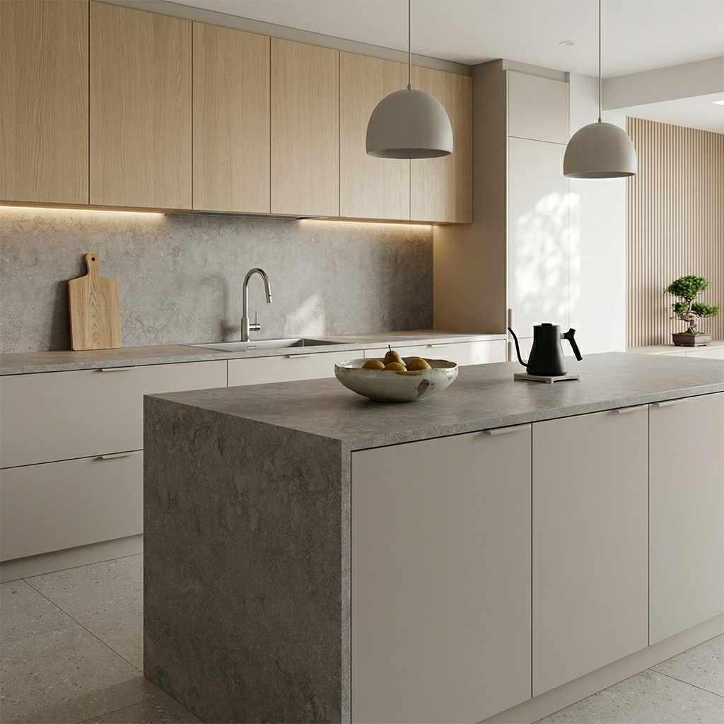 ES-Ardoise Leather Quartz Slab