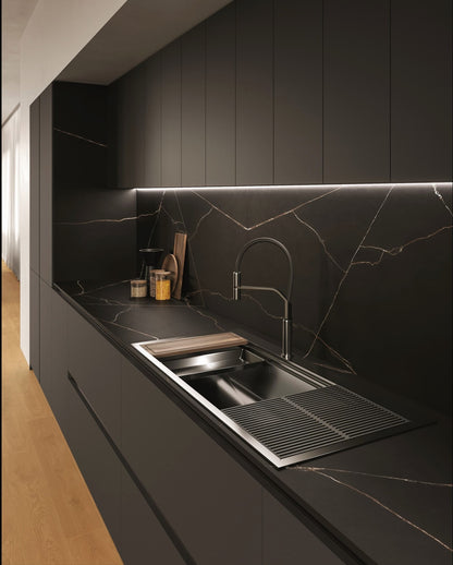 ES-Atlas Plan PorcelainTop™ Black Atlantis Italian Porcelain Slab