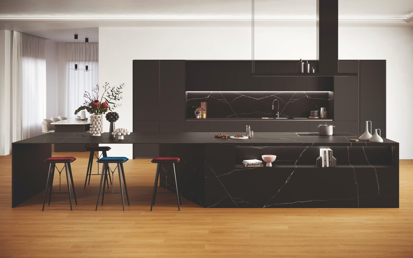 ES-Atlas Plan PorcelainTop™ Black Atlantis Italian Porcelain Slab