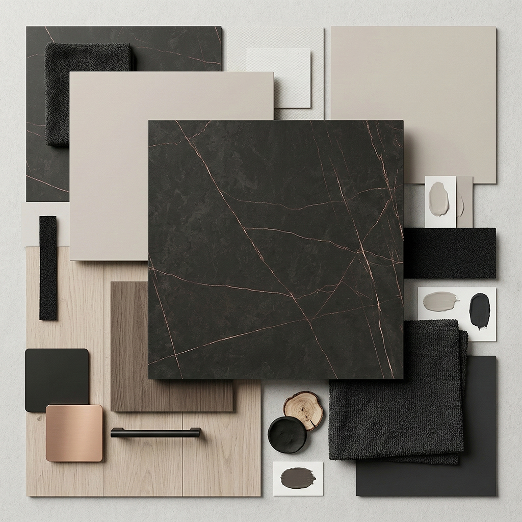 ES-Atlas Plan PorcelainTop™ Black Atlantis Italian Porcelain Slab