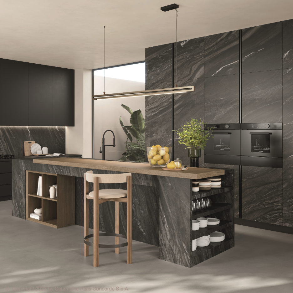 ES-Atlas Plan PorcelainTop™ Black Tempest Italian Porcelain Slab