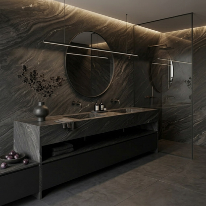 ES-Atlas Plan PorcelainTop™ Black Tempest Italian Porcelain Slab