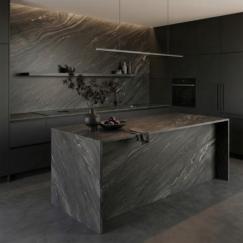 ES-Atlas Plan PorcelainTop™ Black Tempest Italian Porcelain Slab