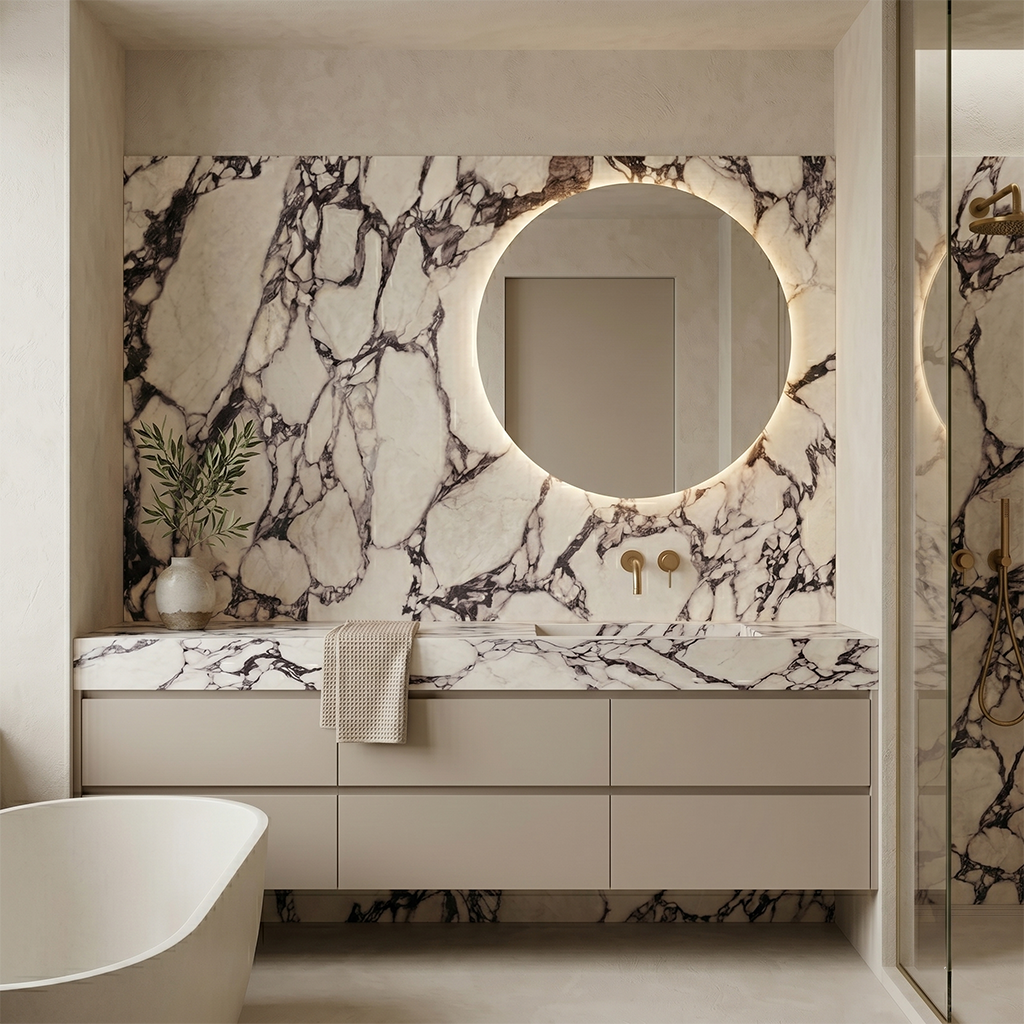 ES-Atlas Plan PorcelainTop™ Calacatta Viola Satin Italian Porcelain Slab