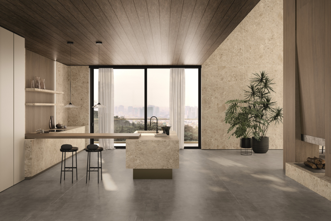 ES-Atlas Plan PorcelainTop™ Nyra Ambrosia Hammered Italian Porcelain Slab