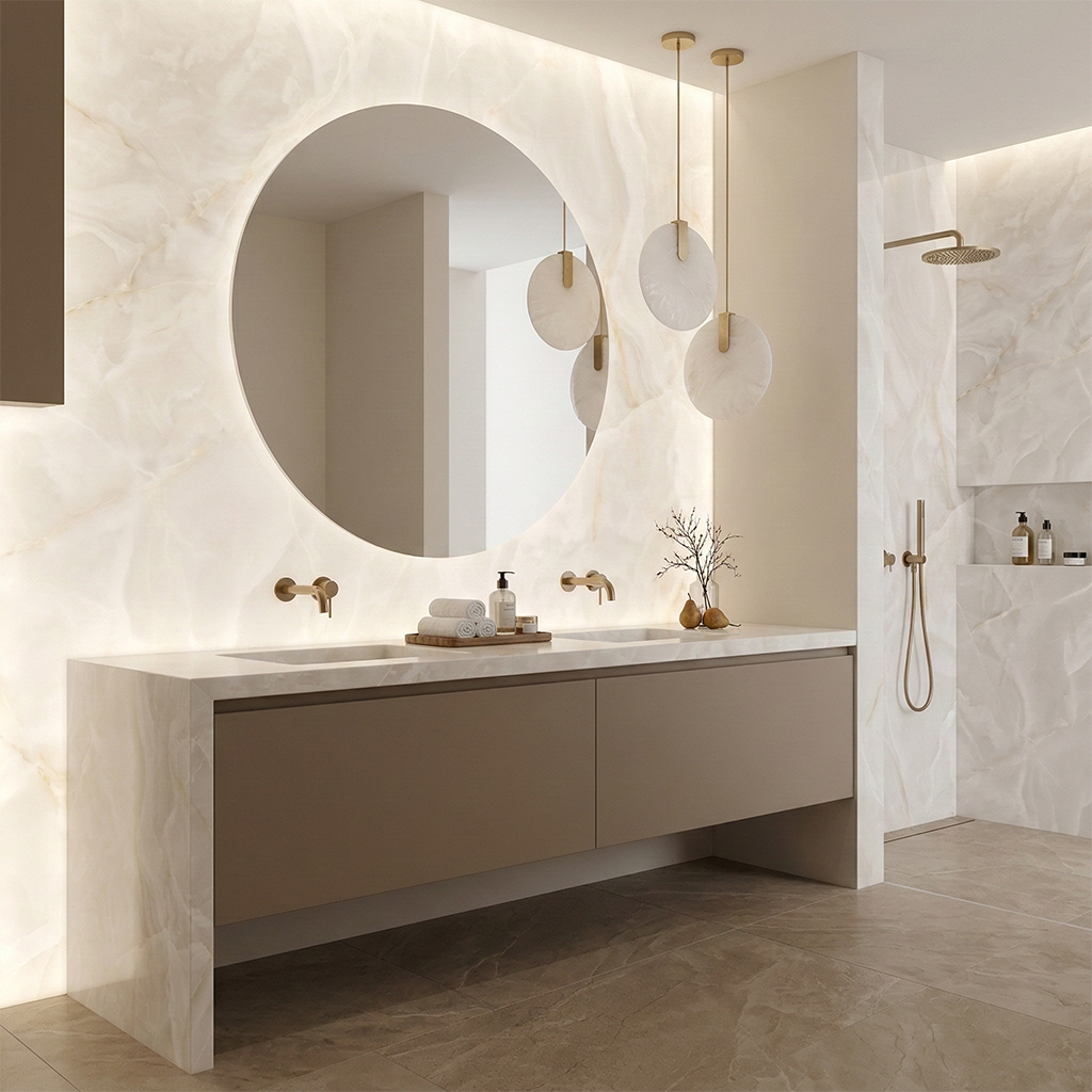 ES-Atlas Plan PorcelainTop™ Onyx White Italian Porcelain Slab