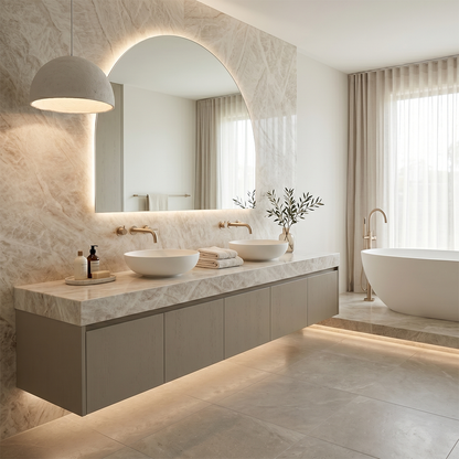 ES-Atlas Plan PorcelainTop™ Taj Mahal White Italian Porcelain Slab