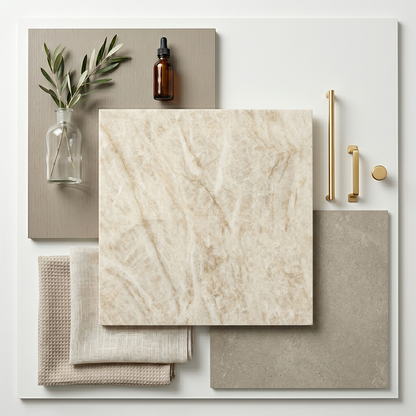 ES-Atlas Plan PorcelainTop™ Taj Mahal White Italian Porcelain Slab