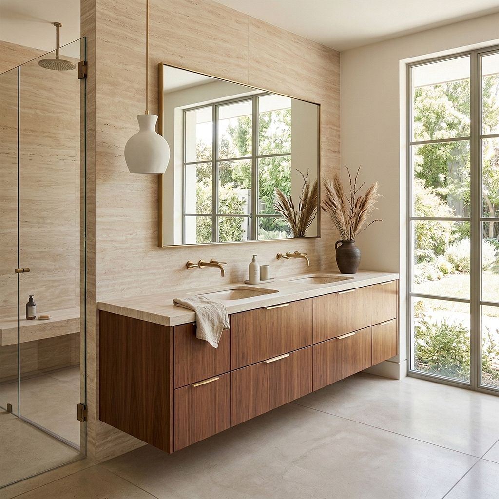 ES-Atlas Plan PorcelainTop™ Travertino Pearl Italian Porcelain Slab