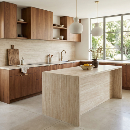 ES-Atlas Plan PorcelainTop™ Travertino Pearl Italian Porcelain Slab