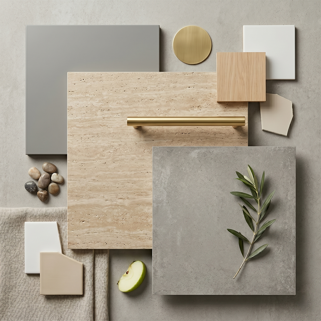 ES-Atlas Plan PorcelainTop™ Travertino Romano Sand Hammered Italian Porcelain Slab