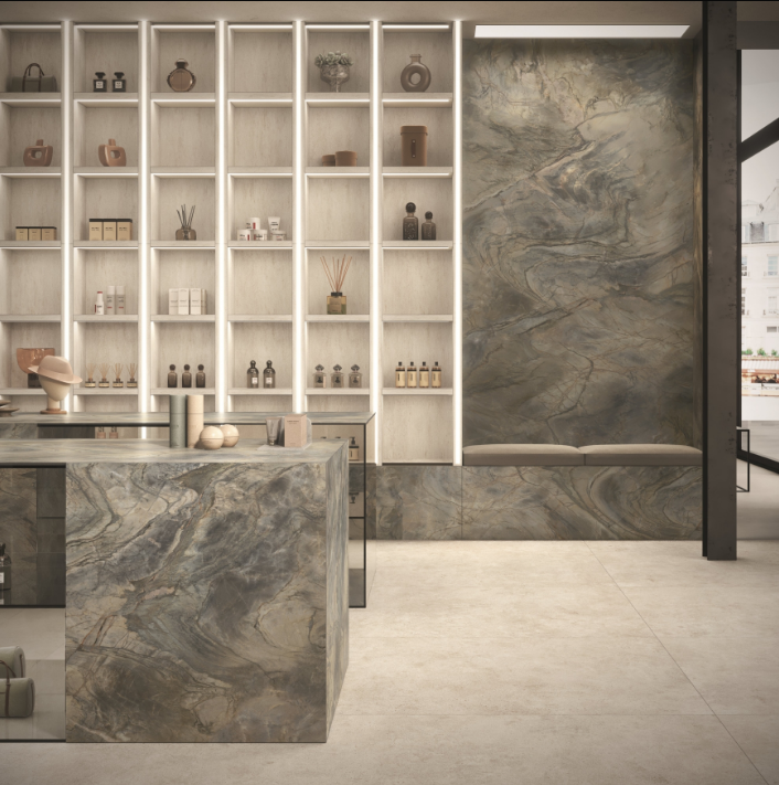 ES-Atlas Plan PorcelainTop™ Zephyr Matte Italian Porcelain Slab