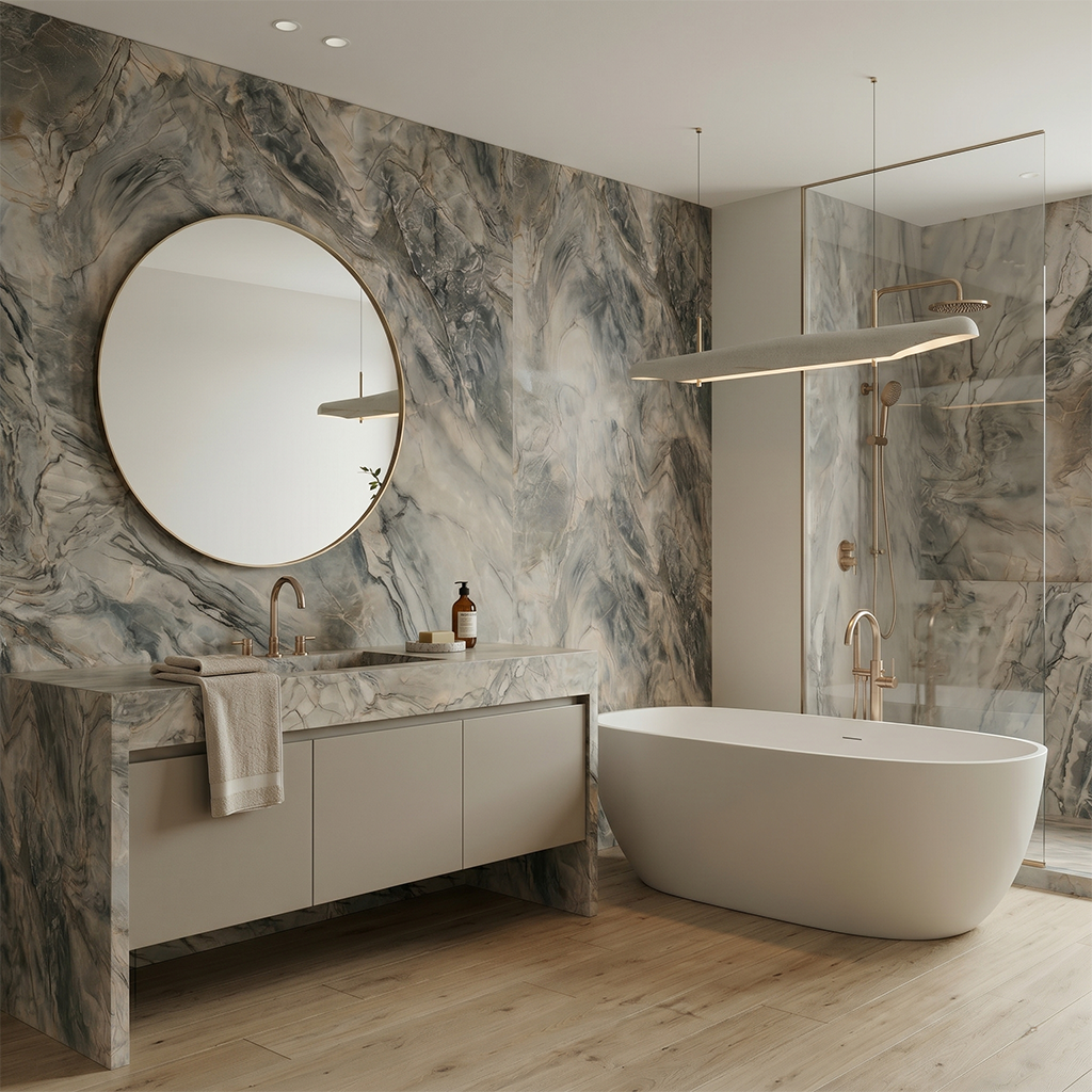 ES-Atlas Plan PorcelainTop™ Zephyr Matte Italian Porcelain Slab