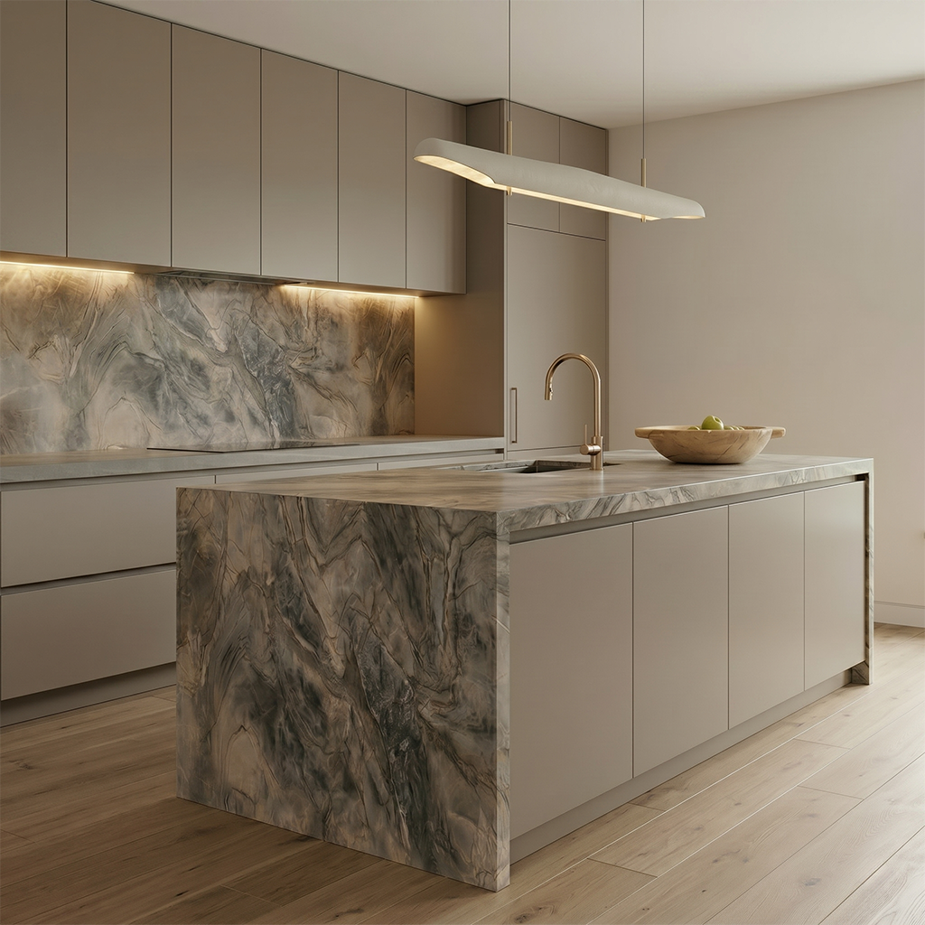 ES-Atlas Plan PorcelainTop™ Zephyr Matte Italian Porcelain Slab