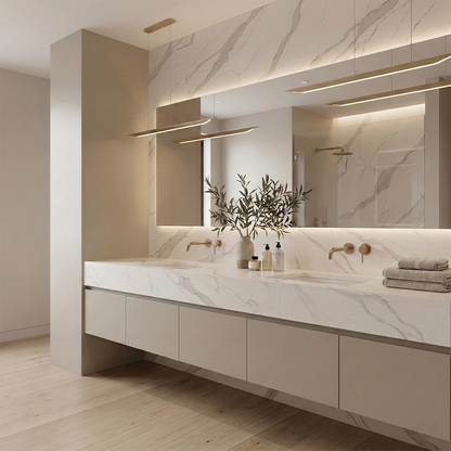 ES-Aurora Calacatta Quartz Slab
