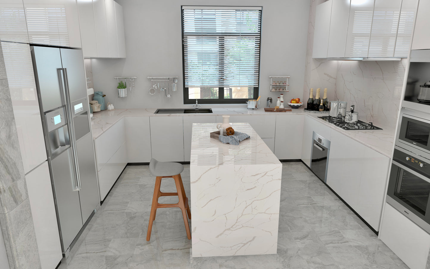ES-Calacatas Dorada Quartz Slab