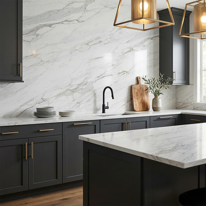 ES-Calacatas Venata Printed Surface Quartz Slab