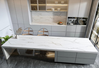 ES-Calacatas White Quartz Slab