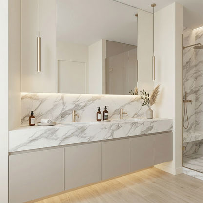 ES-Calacatta Giada Printed Surface Quartz Slab