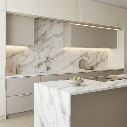 ES-Calacatta Giada Printed Surface Quartz Slab