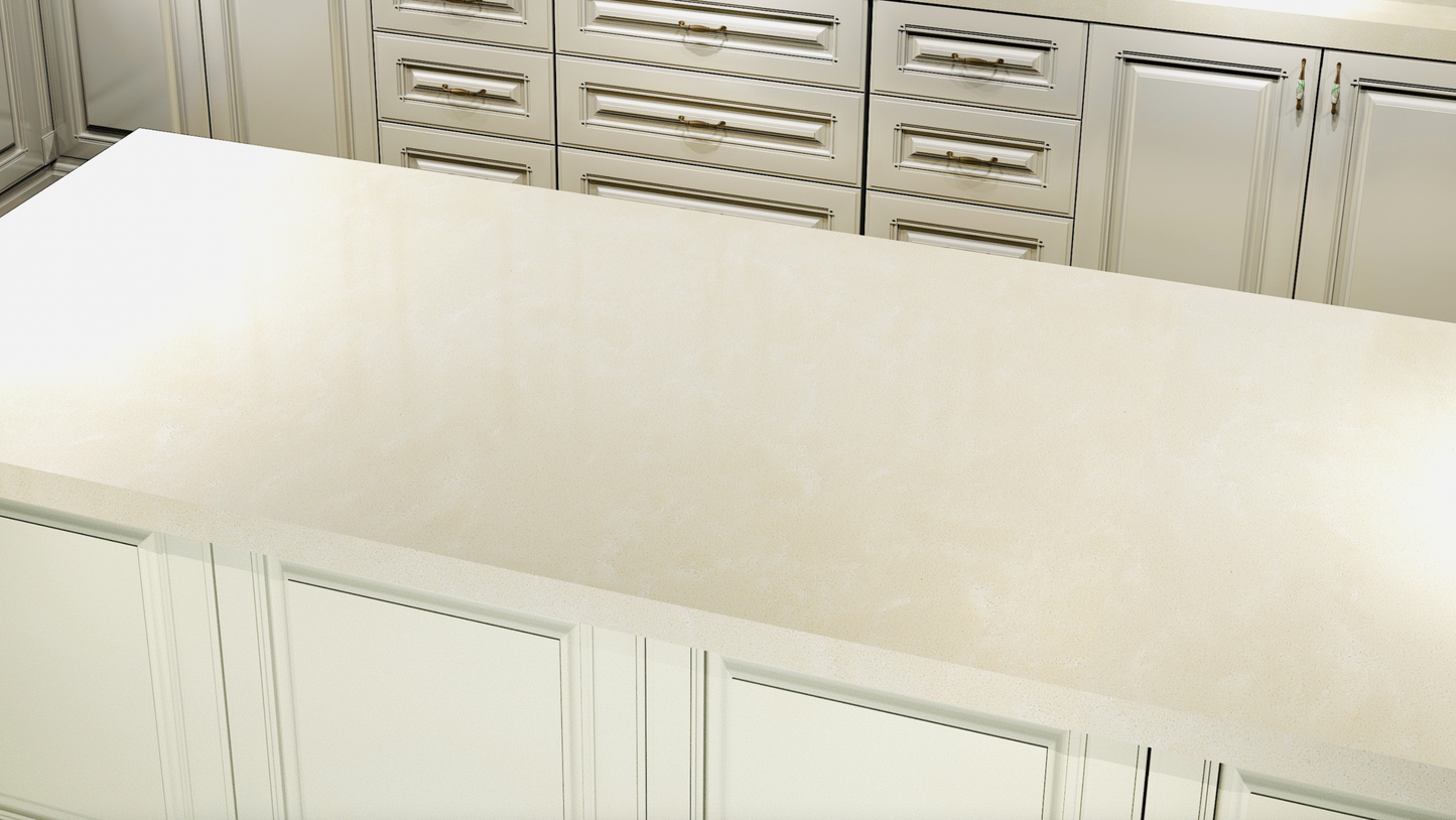 ES-Crema Marfil Quartz Slab