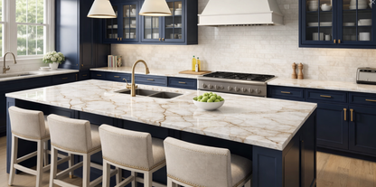 ES-Cristallo Blanco Printed Surface Quartz Slab