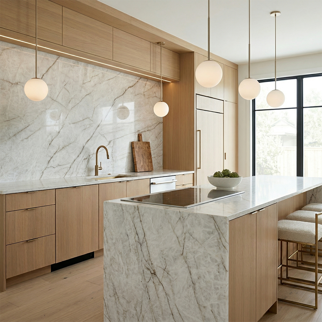 ES-Cristallo Blanco Printed Surface Quartz Slab