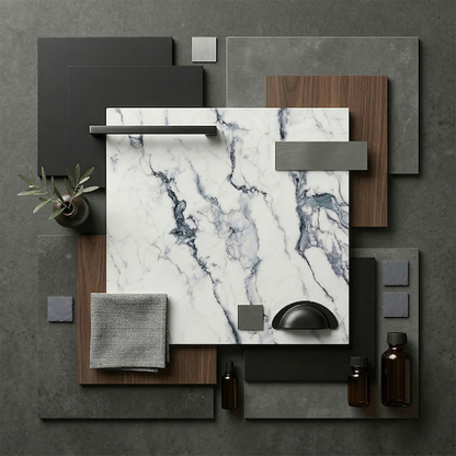 ES-Graphite Cascade Printed Surface Quartz Slab