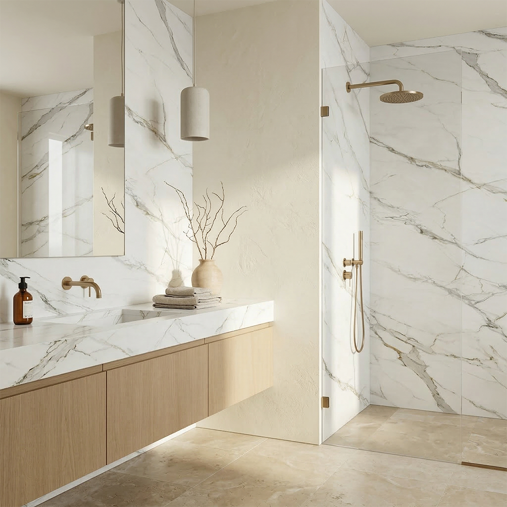ES-Misterio Gold Printed Surface Quartz Slab