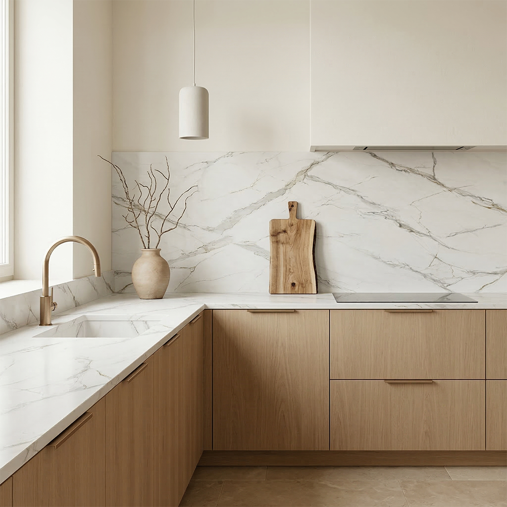 ES-Misterio Gold Printed Surface Quartz Slab