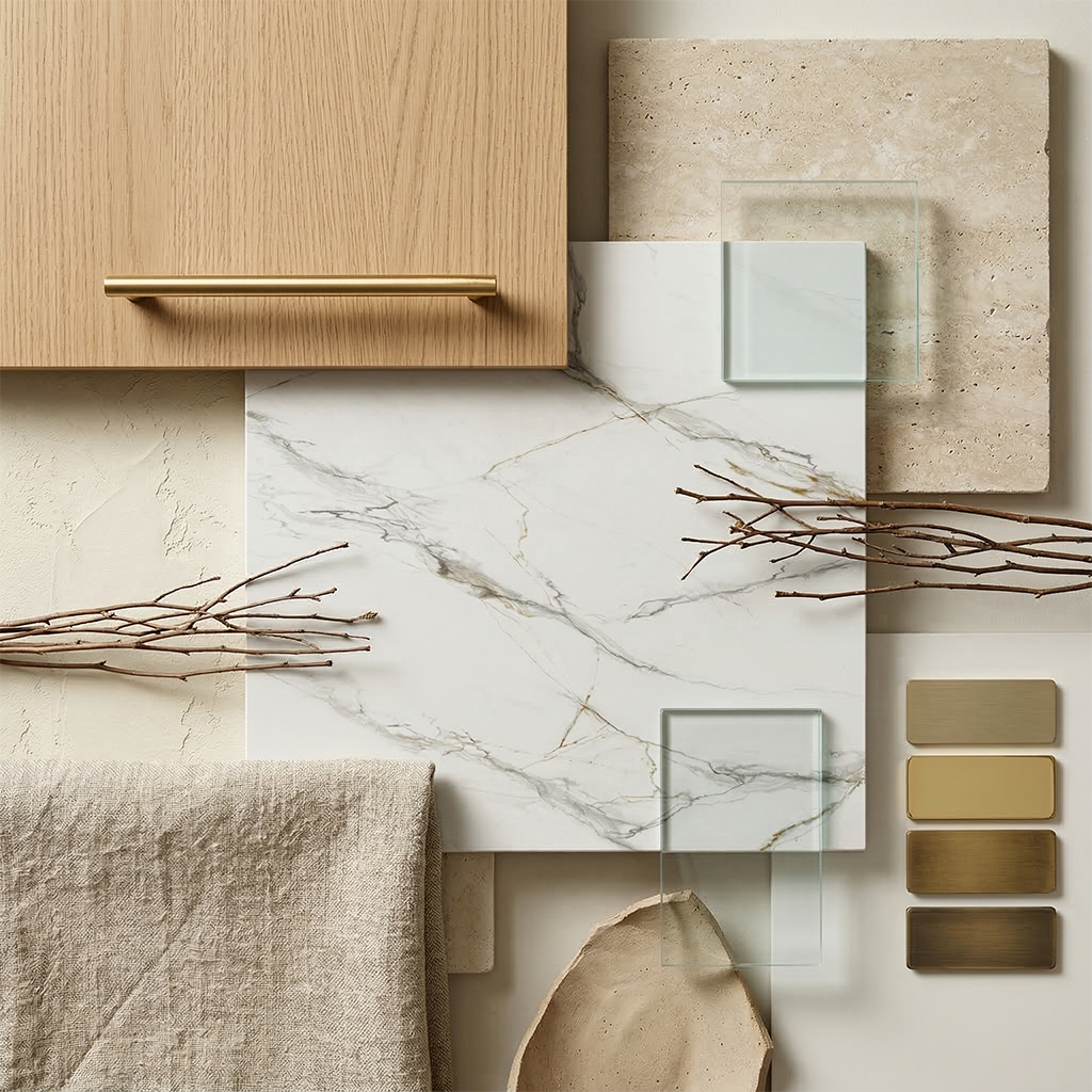 ES-Misterio Gold Printed Surface Quartz Slab