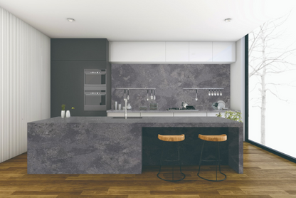 ES-Moon Grey Leather Quartz Slab