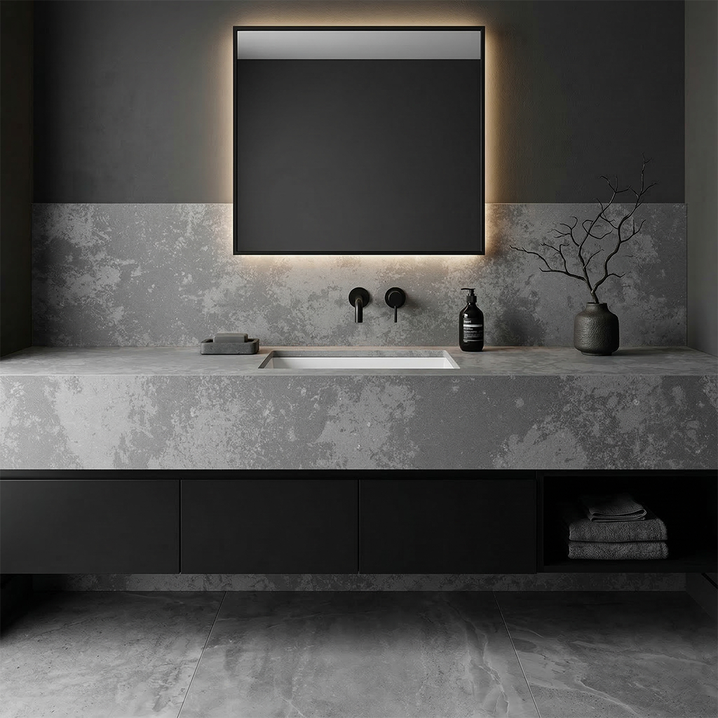 ES-Moon Grey Leather Quartz Slab