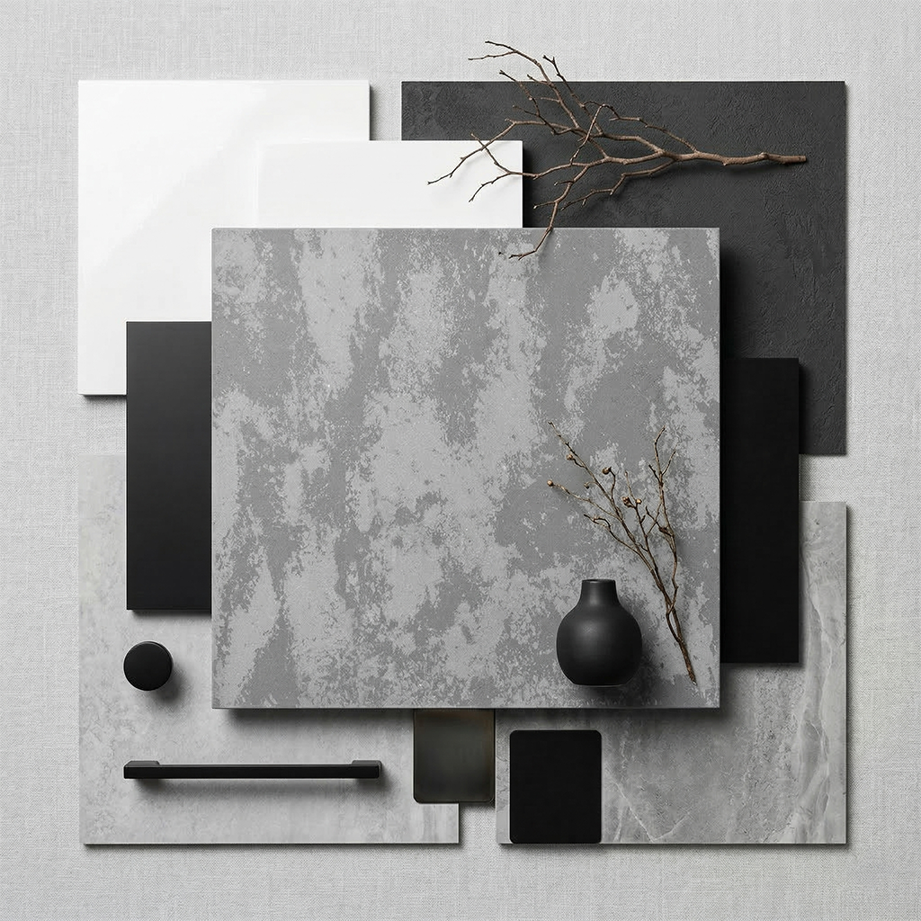 ES-Moon Grey Leather Quartz Slab
