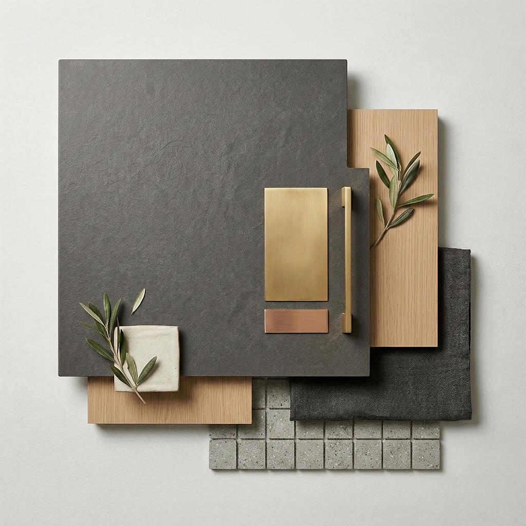 ES-Mountain Grey Leather Quartz Slab
