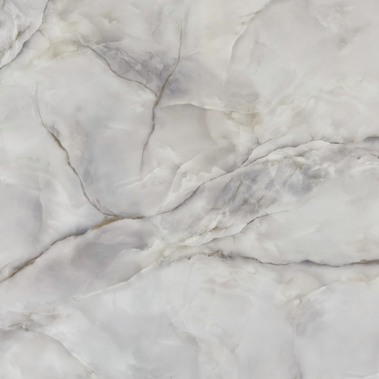 Nautica Ivory Printed Surface Quartz Slab, warm ivory base with delicate golden veining, polished finish