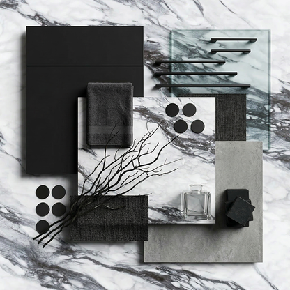 ES-Noir Feathers Printed Surface Quartz Slab