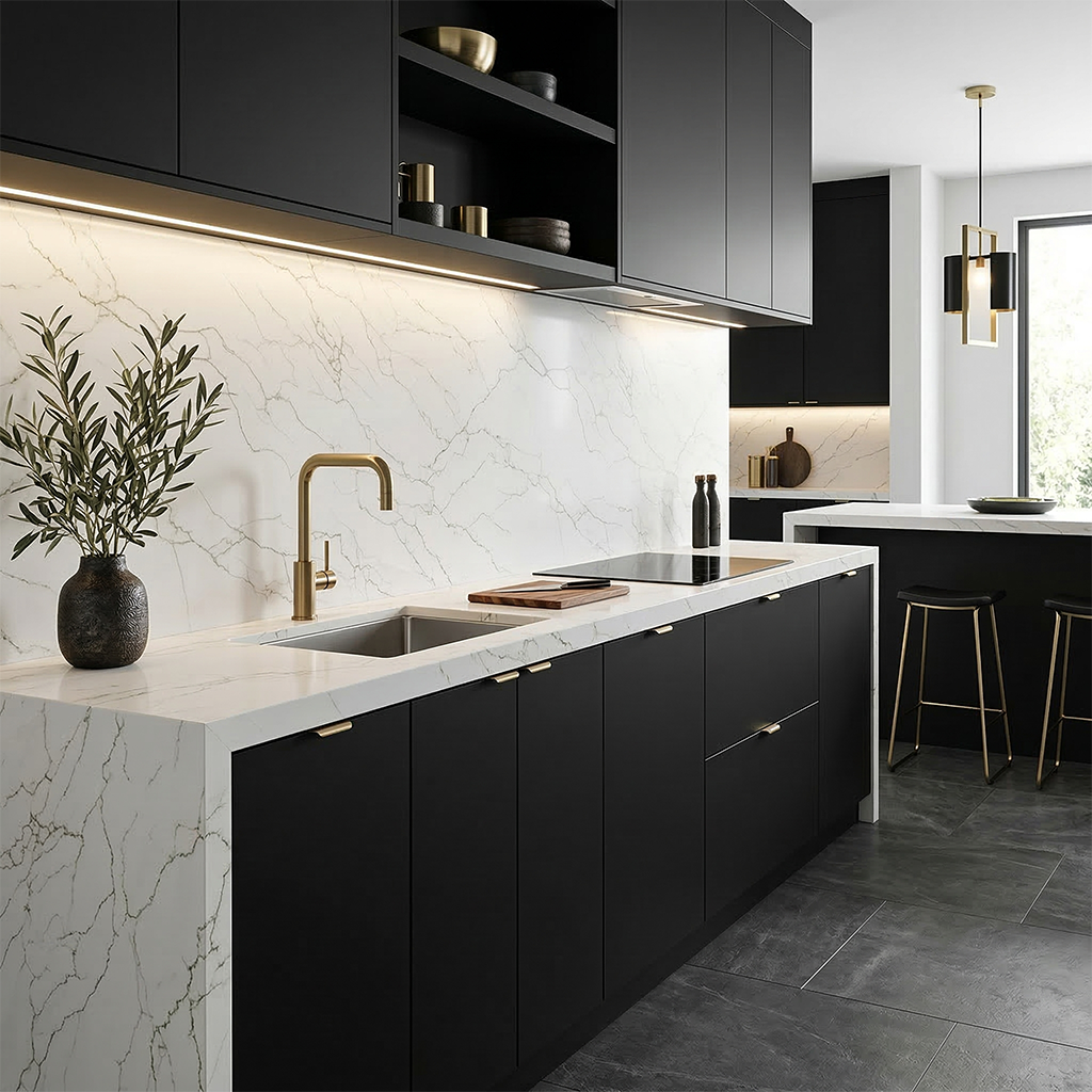ES-Roma Calacatta Quartz Slab