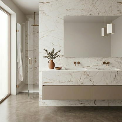 ES-Sofitel Gold Printed Surface Quartz Slab