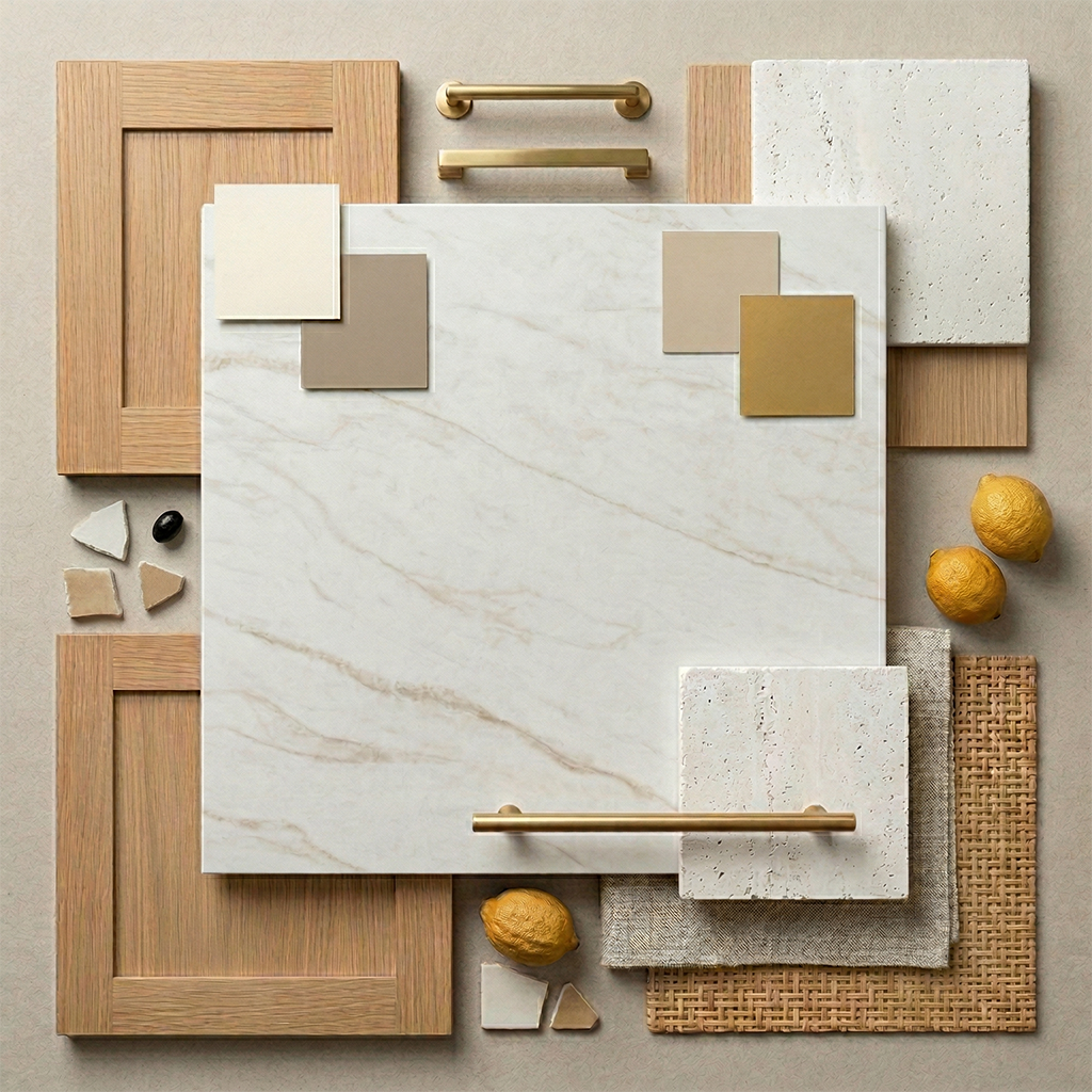 ES-Taj Hermes Printed Surface Quartz Slab