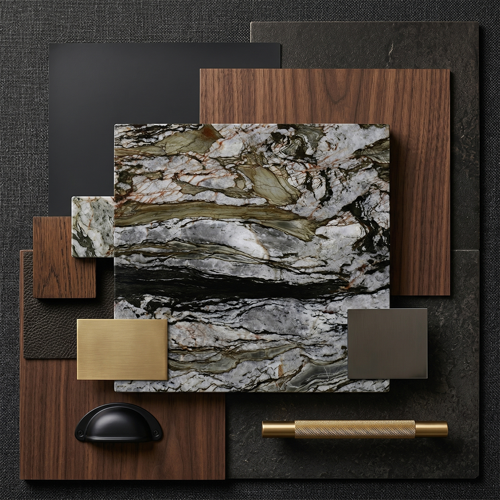 ES-Tempest Crystal Leather Quartzite Slab