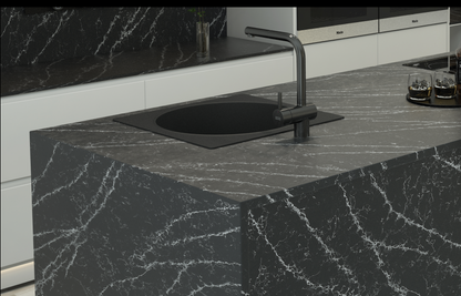ES-Thunder Black Quartz Slab