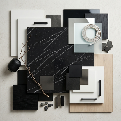 ES-Thunder Black Quartz Slab