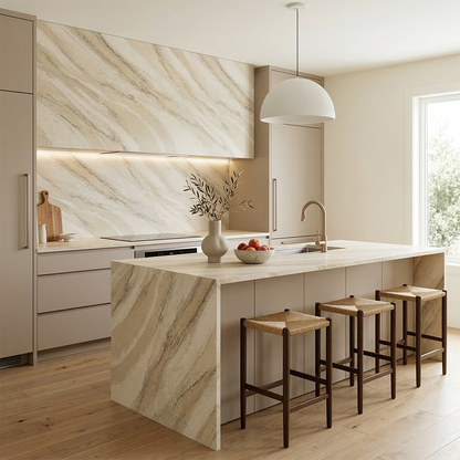 ES-Travertine Gold Quartz Slab