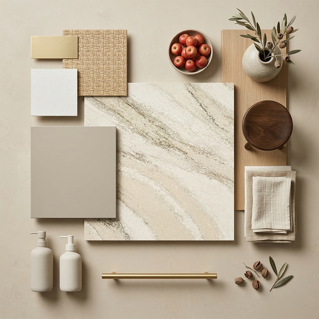 ES-Travertine Gold Quartz Slab