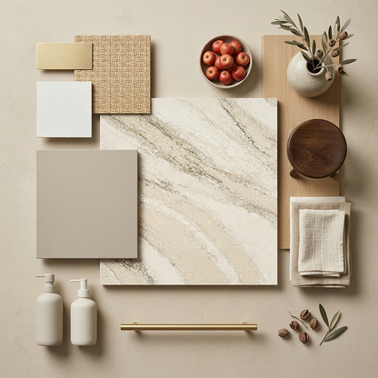 ES-Travertine Gold Quartz Slab