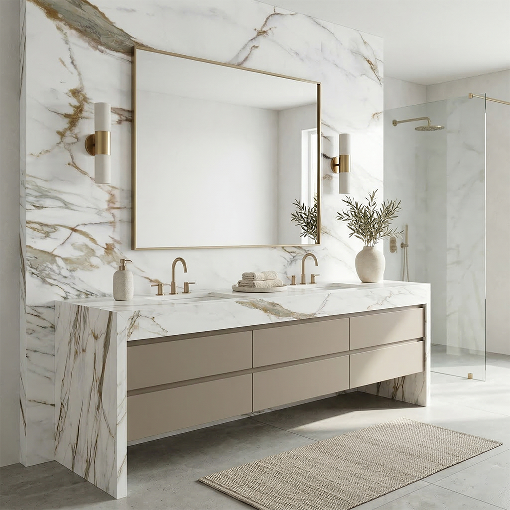 ES-Venato Pearl Printed Surface Quartz Slab