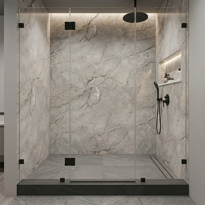 Salika Grigio Porcelain Shower Wall Panel