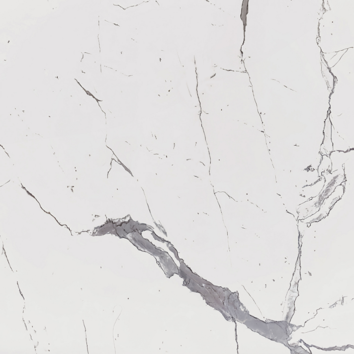 Statuarietto marble composite shower wall panel, fine Statuario style veining on white